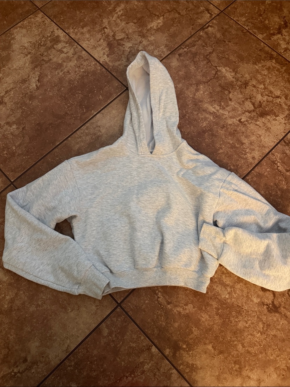 Cropped Light Gray Hoodie - Women